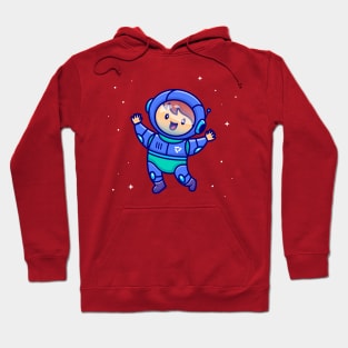 Cute Boy Wearing Astronautsuit Cartoon Hoodie